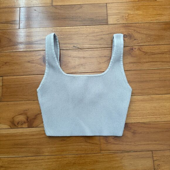 Women Babaton Sculpt Knit Squareneck Crop Top in Lilac Purple Size Extra Small - Picture 2 of 9